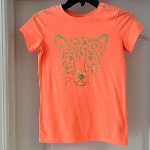 Cat & Jack Coral T-Shirt with Leopard Face
